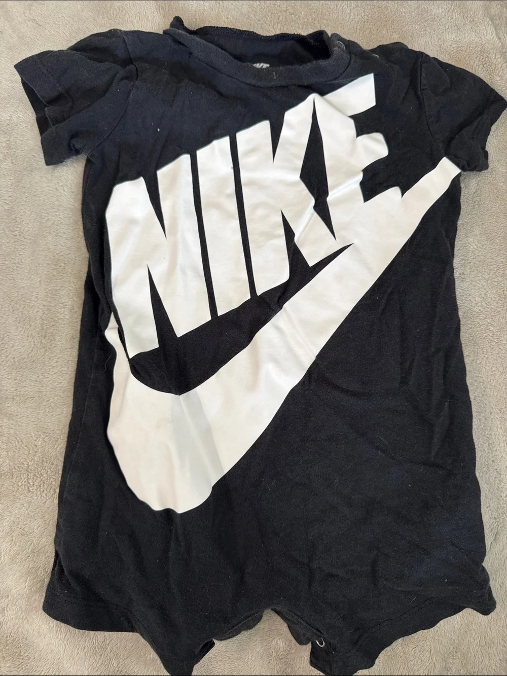 Nike Black Romper with Oversized White Logo